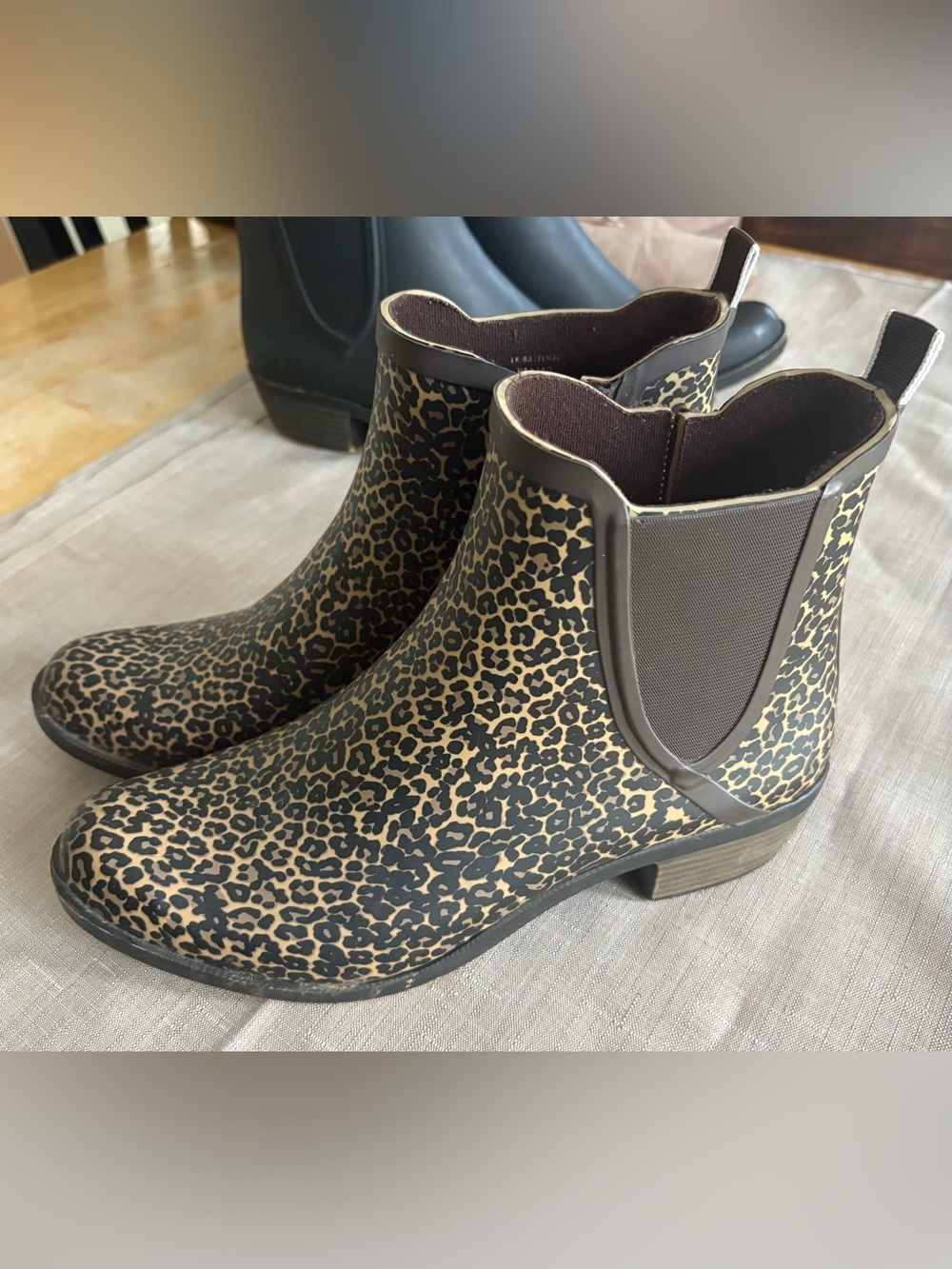 Lucky Brand Leopard-Print Ankle Boots in Brown and Black